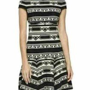 Alice + Olivia Darby Drop Waist Geo-Knit Dress